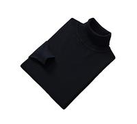 Vogrtcc Maglioni da Uomo a Maniche Lunghe con Collo Alto Elasticizzati Invernali in Lana, Nero , M