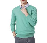 Vogrtcc Maglioni da uomo in misto cashmere a maglia con scollo a V pullover in lana maglieria maglioni vestiti, Vneck Water En8, L
