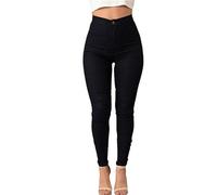 Vogrtcc Pantaloni A Matita alla Caviglia con Controllo della Pancia Jeans Attillati Elasticizzati con Sollevamento del Sedere A Vita Alta da Donna con Tasche Black XS