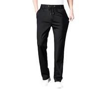 Vogrtcc Pantaloni da Abito da Uomo con Elastico in Vita Pantaloni Eleganti Slim Fit Taglie Forti Black 4XL
