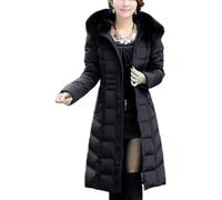 Vogrtcc Piumino da Donna con Cappuccio Lungo Taglie Forti con Tasche Cappotto Imbottito Invernale Caldo E Imbottito Parka Piumino Traspirante