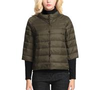 Vogrtcc Piumino Sottile Autunnale Corto Leggero Da Donna Con Maniche A Tre Quarti E Colletto Alla Coreana