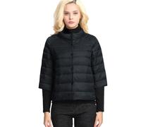 Vogrtcc Piumino Sottile Autunnale Corto Leggero Da Donna Con Maniche A Tre Quarti E Colletto Alla Coreana