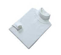 Vogrtcc Pullover a collo alto a maniche lunghe da uomo maglione lavorato a maglia in lana invernale, bianco, L