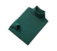 Vogrtcc Pullover a collo alto a maniche lunghe da uomo maglione lavorato a maglia in lana invernale, Verde, S