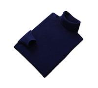 Vogrtcc Pullover a collo alto a maniche lunghe da uomo maglione lavorato a maglia in lana invernale, Blu scuro, S