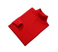 Vogrtcc Pullover a collo alto a maniche lunghe da uomo maglione lavorato a maglia in lana invernale, Rosso, XL