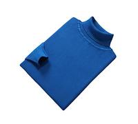 Vogrtcc Pullover a collo alto a maniche lunghe da uomo maglione lavorato a maglia in lana invernale, Blu, XL