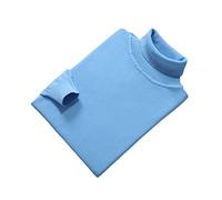 Vogrtcc Pullover a collo alto a maniche lunghe da uomo maglione lavorato a maglia in lana invernale, blu cielo, M
