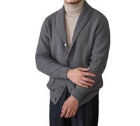 Vogrtcc Uomo Retro Collo Scialle Manica Lunga Monopetto Slim Fit Casual Caldo Cardigan Maglione Cappotto, Come Pic3, XL