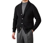 Vogrtcc Uomo Retro Collo Scialle Manica Lunga Monopetto Slim Fit Casual Caldo Cardigan Maglione Cappotto, Come Pic1., M