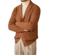 Vogrtcc Uomo Retro Collo Scialle Manica Lunga Monopetto Slim Fit Casual Caldo Cardigan Maglione Cappotto, Come nella foto, L