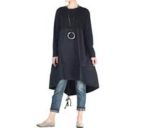 Vogstyle Donna Maniche Lunghe A-Line Casual Baggy Shirt Vestito