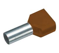 Punta doppia destremitata per cavo Vogt Verbindungstechnik 470814D 10mm² x 12 mm parzialmente isolato marrone 100 pz