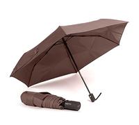 VOGUE Ombrello EASY FOLD. Apertura e chiusura automatica. Tessuto 100% Eco Rpet. realizzato con bottiglie di plastica riciclate. Sistema antivento (Wind Proof) e protezione UV. (Marrone)
