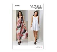 Vogue Paper Pattern V2026H5 - Cartamodello per abito da donna, in due lunghezze, taglie dalla 38 alla 46