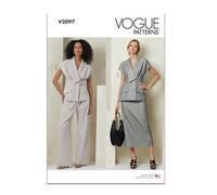 Vogue Paper Patterns V2097U5 - Cartamodello per top, gonna e pantaloni da donna, taglie dalla 48 alla 52