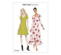 Vogue Patterns 9199 E5, Vestiti da Donna, Tessuto, Multicolore, Taglie 14 - 22