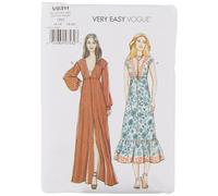 Vogue Patterns Abito da donna 6-8-10-12-14-16-18-20-22 rosso