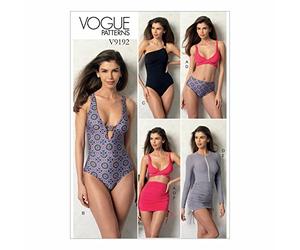 Vogue Patterns Casual Vogue 9192 Cartamodello per Top da Donna, Costume da Bagno, Parte Inferiore e Coprire, Taglie 6-14, A5 (6-8-10-12-14)