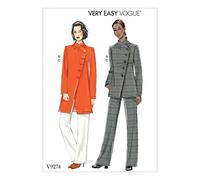 Vogue Patterns Giacca e Pantaloni da Donna, Tessuto, Multicolore, 14-22