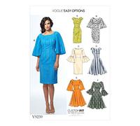 Vogue Patterns Occhiello Tessuto Vestiti da Donna, Multicolore, Taglie 6 - 14