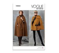 Vogue Patterns Paper Pattern V2054A - Cartamodello per mantelle e cintura da donna, taglie XS-S-M-L-XL-XXL)