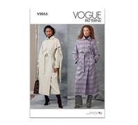 Vogue Patterns Paper Pattern V2055Y5 - Cartamodello per trench e cintura da donna, taglie 5