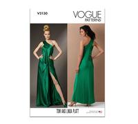 Vogue Patterns Tom and Linda Platt R5 - Cartamodello per abito monospalla da donna, taglio sbieco, V2130R5 (14-16-18-20-22)
