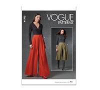 Vogue Patterns V1772A-Gonna/pantaloni da donna, taglie S-M-L-XL-XXL, Motivi, bianco