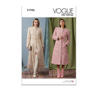 Vogue Patterns V1926Y5 Cappotto da donna in due lunghezze con variazioni di colletto Y5 (18-20-22-24-26)