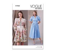 Vogue Patterns V1934B5 - Abito da donna in due lunghezze B5 (8-10-12-14-16)
