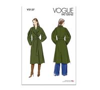 Vogue Patterns V2137B5 - Cartamodello per trench e cintura da donna, taglie dalla 40 alla 46