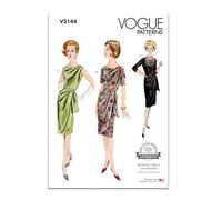 Vogue Patterns V2144B5 - Cartamodello per abiti e cinture vintage da donna, taglie dalla 40 alla 46