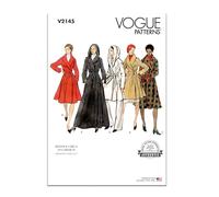 Vogue Patterns V2145Y5 - Cartamodello per cappotto e cintura da donna, stile vintage, foderato, Y5 (18-20-22-24-26)