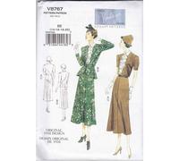 Vogue Patterns V8767 Abito giacca e cintura da donna, taglia BB (8-10-12-14)