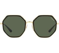 Vogue VO4224S Women's Sunglasses - 55mm Irregular Metal Frame, Dark Green Lenses, Gold/Black Finish