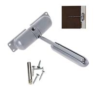 Vogueing Tool Chiudiporta automatico a molla, regolabile, resistente, chiudiporta idraulico per superficie, per porta tagliafuoco, grigio