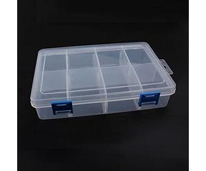 Vogueing Tool Contenitore in plastica per artigianato PP, scatola organizzatrice trasparente per gioielli, mini contenitore per bigiotteria con 8 scomparti, 1 pezzo