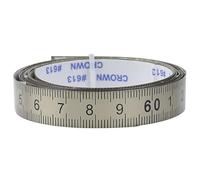 Vogueing Tool, Righello autoadesivo con sistema metrico in acciaio inossidabile, metro a nastro con lettura centrale, 0-2 m, per seghe, binari a T, strumenti per la lavorazione del legno (argento)