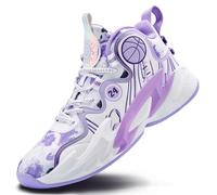 Voguerra Scarpe da Basket Alte da Uomo con Supporto Migliorato for la Caviglia e Suole in Gomma Antiscivolo Fan di Basket(Purple1,44 EU)
