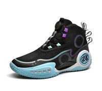 Voguerra Scarpe da Basket da Uomo for l'allenamento Sportivo all'aperto con Supporto alla Caviglia e Ammortizzazione Antiscivolo Fan di Basket(Black,40 EU)