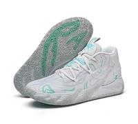 Voguerra Scarpe da Basket Unisex, Scarpe Sportive Traspiranti con Design Multicolore Abbinato, trazione dinamica, Comfort for Tutto Il Giorno for campi Indoor/Outdoor Fan di Basket(White,40 EU)