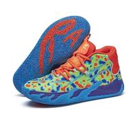 Voguerra Scarpe da Basket Unisex, Scarpe Sportive Traspiranti con Design Multicolore Abbinato, trazione dinamica, Comfort for Tutto Il Giorno for campi Indoor/Outdoor Fan di Basket(Orange,43 EU)