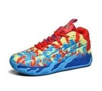 Voguerra Scarpe da Basket Unisex, Scarpe Sportive Traspiranti con Design Multicolore Abbinato, trazione dinamica, Comfort for Tutto Il Giorno for campi Indoor/Outdoor Fan di Basket(Red,40 EU)