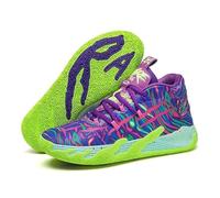 Voguerra Scarpe da Basket Unisex, Scarpe Sportive Traspiranti con Design Multicolore Abbinato, trazione dinamica, Comfort for Tutto Il Giorno for campi Indoor/Outdoor Fan di Basket(Purple,39 EU)