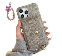 VogueSkin Wallet Case, Premium Leather, Card Holder & Hidden Makeup Mirror, 3-in-1 Wallet Phone Case, for Phone 17/16/15/14/13 Pro Max Series (MGrey,16)