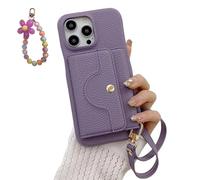 VogueSkin Wallet Case, Premium Leather, Card Holder & Hidden Makeup Mirror, 3-in-1 Wallet Phone Case, for Phone 17/16/15/14/13 Pro Max Series (Purple,15 Plus)