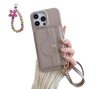 VogueSkin Wallet Case, Premium Leather, Card Holder & Hidden Makeup Mirror, 3-in-1 Wallet Phone Case, for Phone 17/16/15/14/13 Pro Max Series (Grey,14)