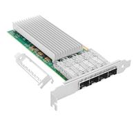 Vogzone Scheda di rete NIC PCI-E da 25 GB per porte Intel E810-XXVDA4, 1GbE/10GbE/25GbE Quad SFP28, con chip Intel E810 CAM1, adattatore Ethernet PCI Express 4.0 X16 25GbE Supporto RDMA iWARP/RoCEv2
